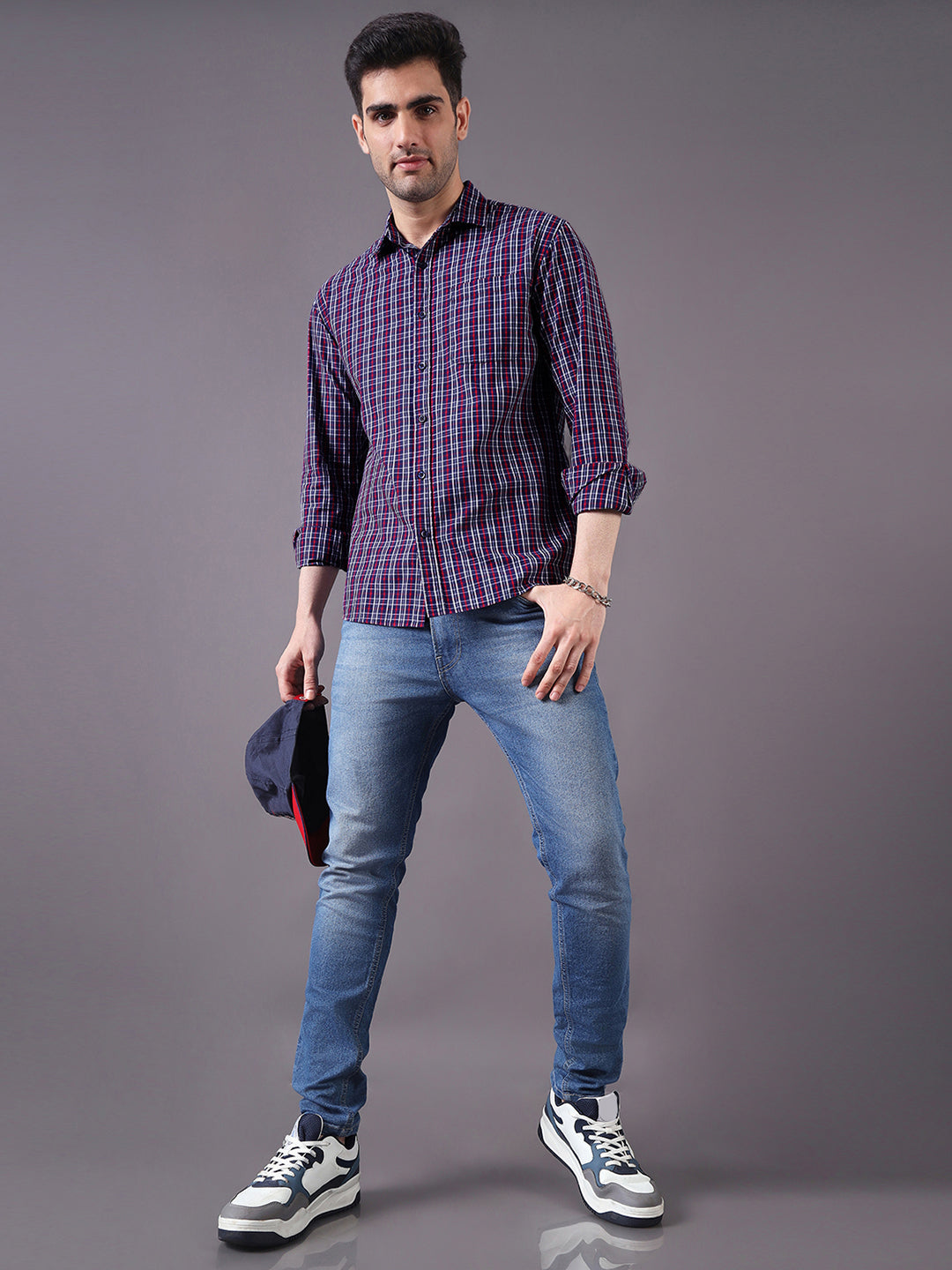 Men Cotton Checks Regular Fit Shirt
