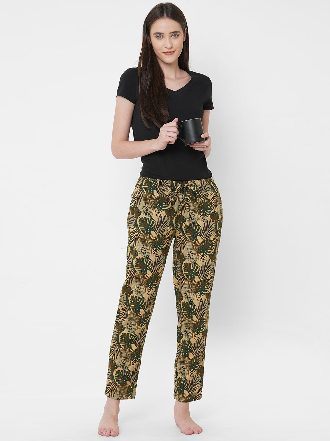 Women's Printed, Multicolor, Viscose, Regular Fit, Elasticated, Waistband, Pyjama  With Side Pockets