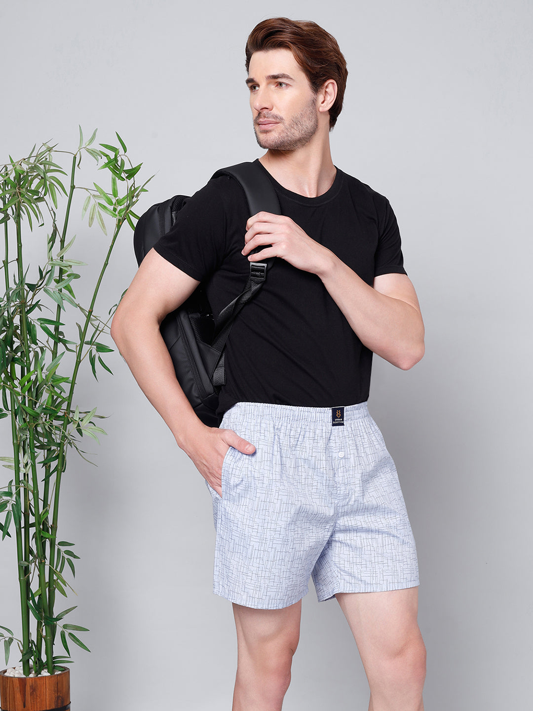 Men’s 100% Cotton Printed Boxers Shorts With Side Pockets (Pack of 2)