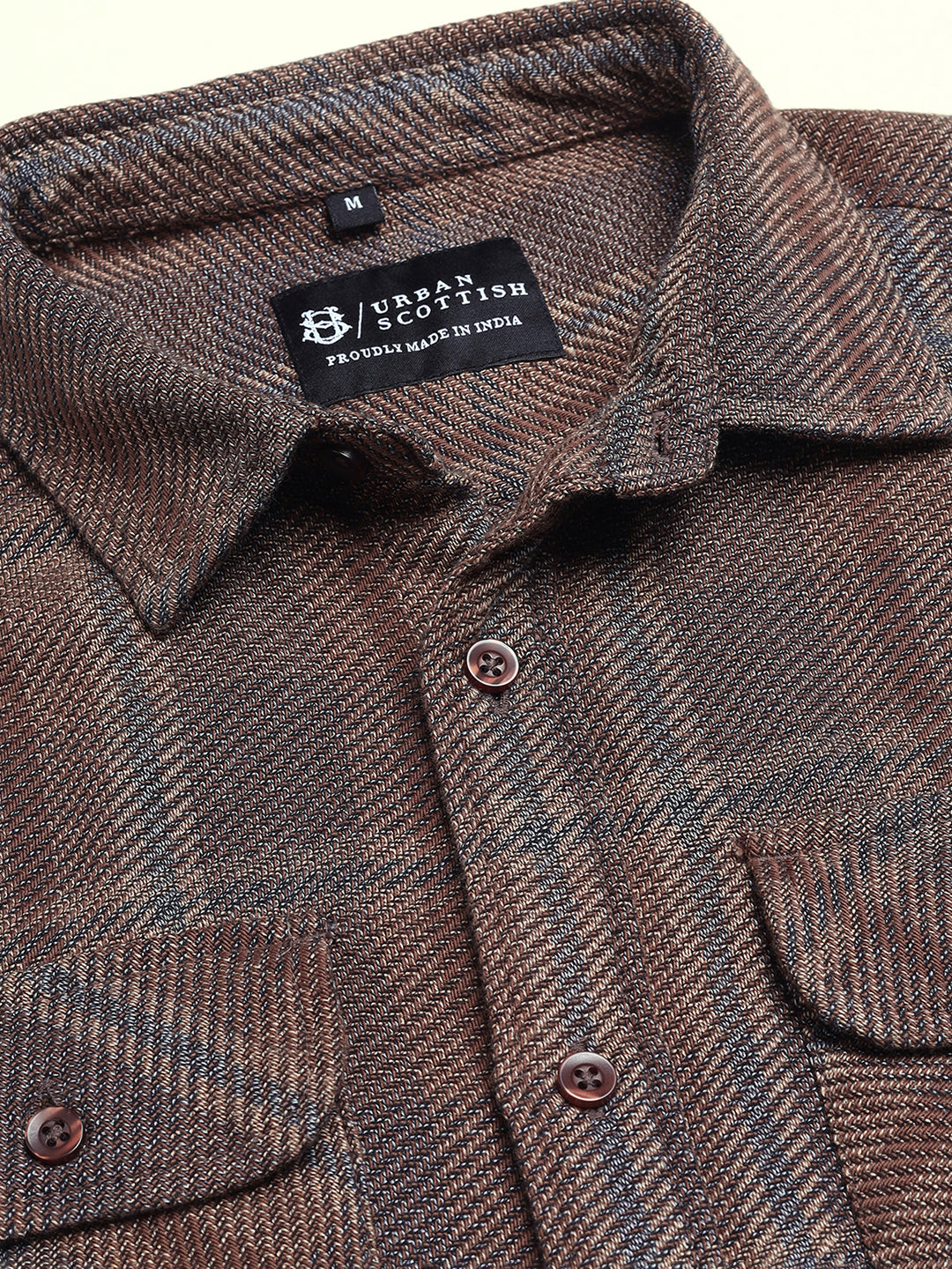 Men Plaid Flannel 3ply Cotton Casual Shacket