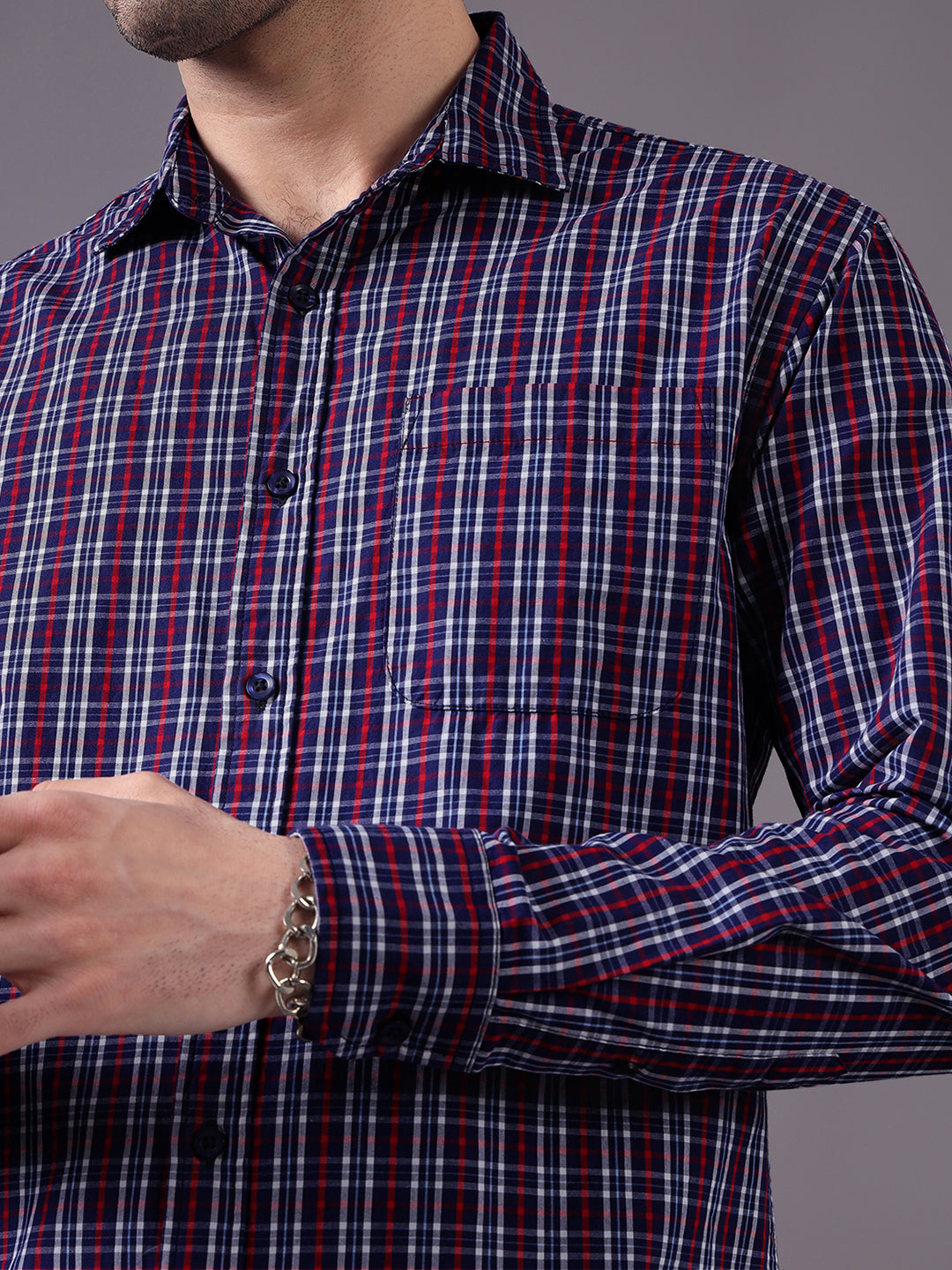 Men Cotton Checks Regular Fit Shirt