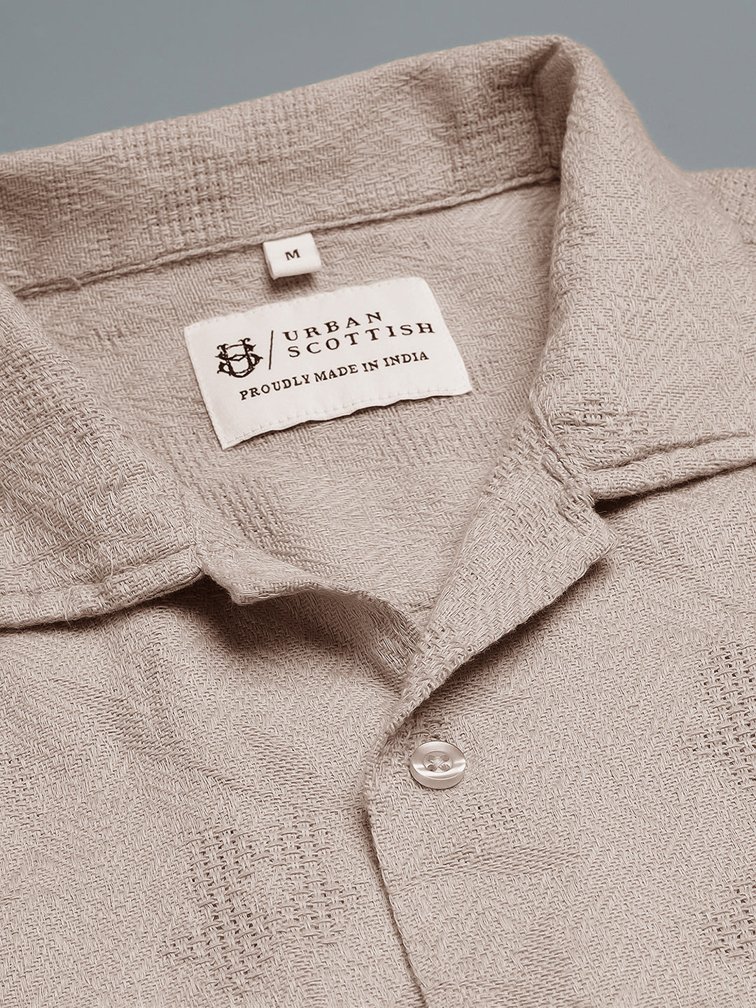 Men Relaxed Fit Cotton Jacquard Textured Resort Shirt