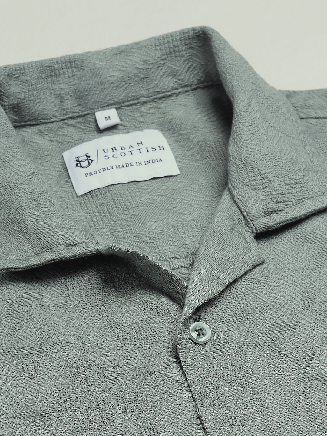 Men Relaxed Fit Cotton Jacquard Textured Resort Shirt