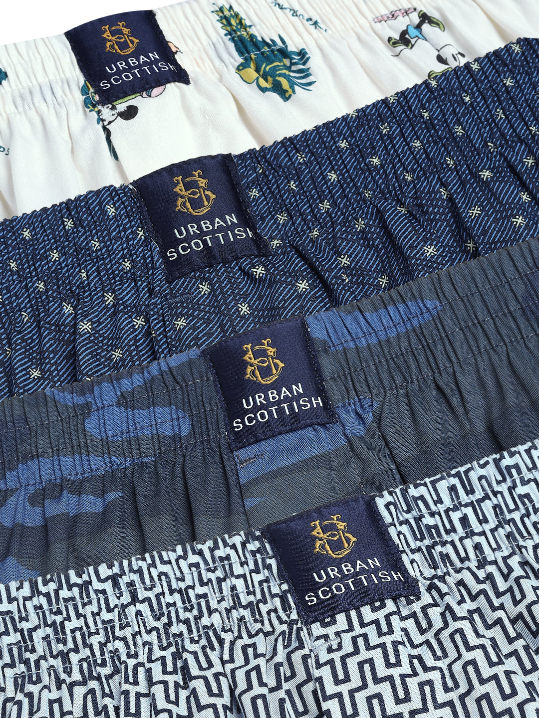Men Pack Of 4 Printed Pure Cotton Boxers