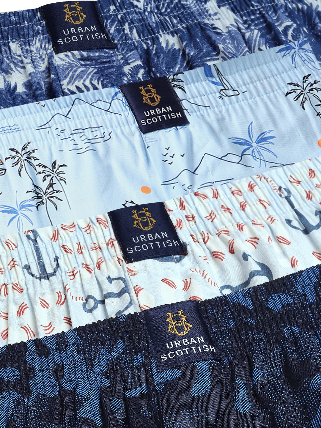 Men Pack Of 4 Printed Pure Cotton Boxers