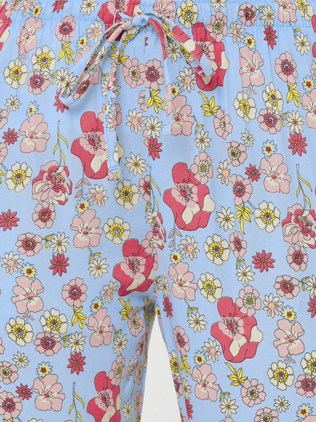 Women's Floral Print, Multicolor, Viscose, Regular Fit, Elasticated, Waistband, Pyjama  With Side Pockets