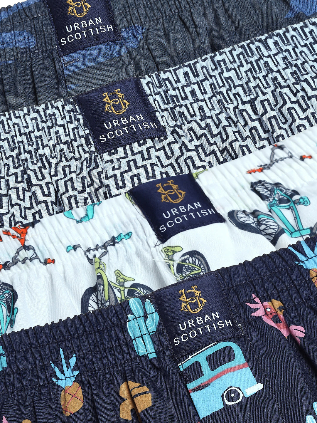 Men Pack Of 4 Printed Pure Cotton Boxers