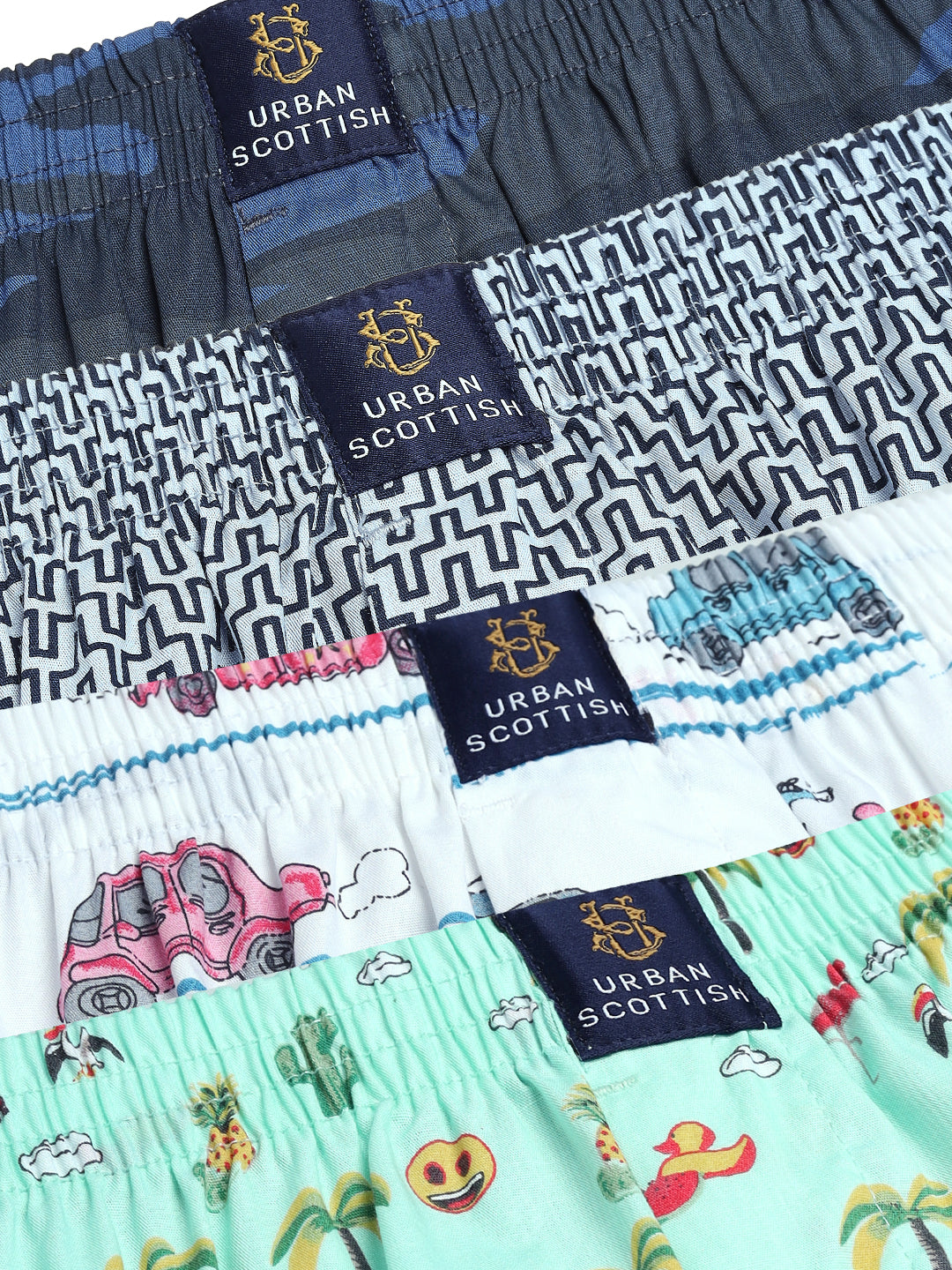 Men Pack Of 4 Printed Pure Cotton Boxers