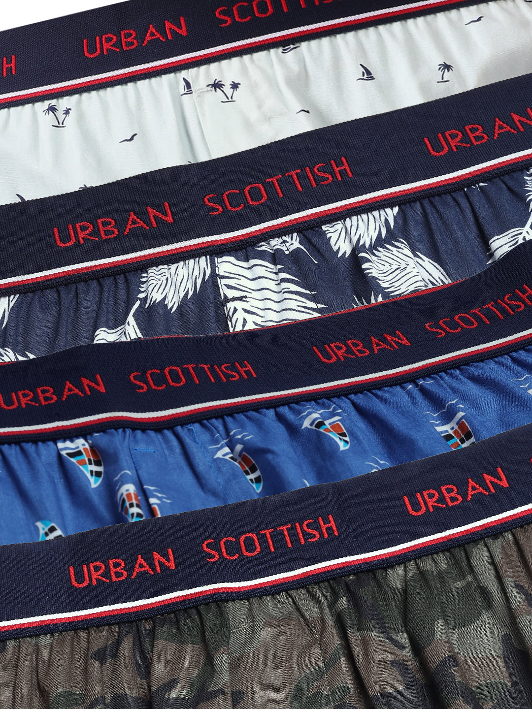 Men Pack Of 4 Printed Pure Cotton Boxers