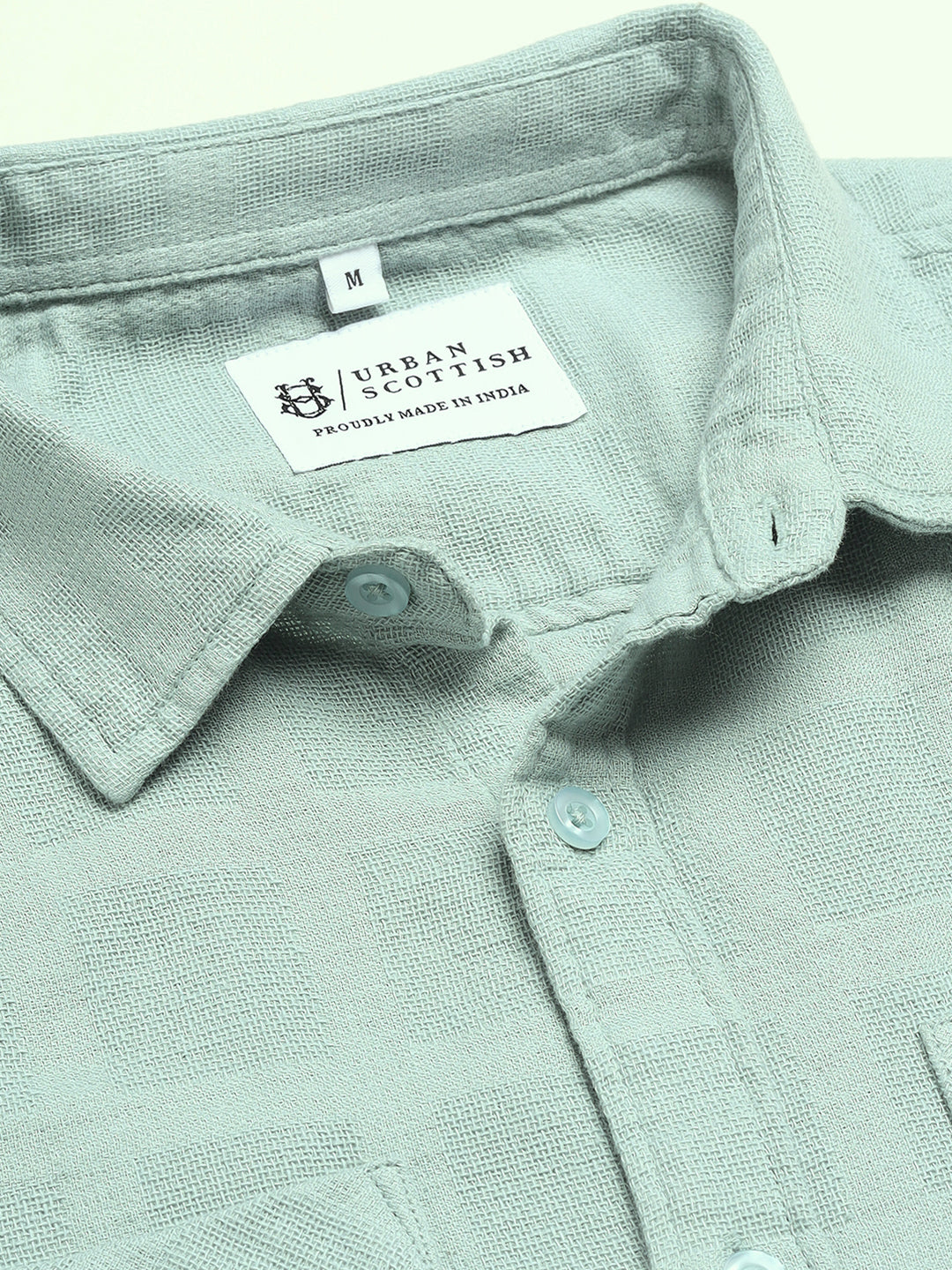 Men Solid Textured Cotton Dobby Shirt