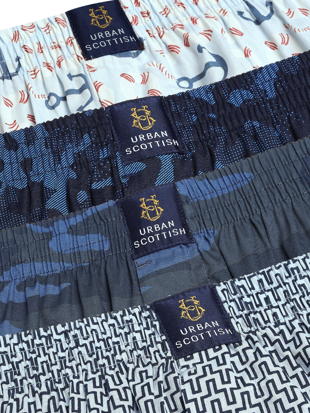 Men Pack Of 4 Printed Pure Cotton Boxers