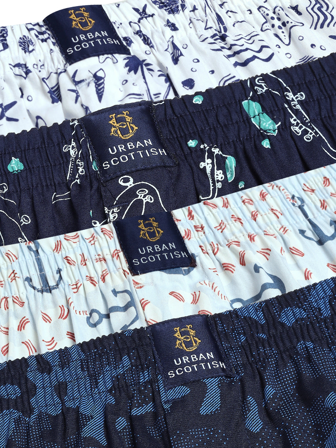 Men Pack Of 4 Printed Pure Cotton Boxers