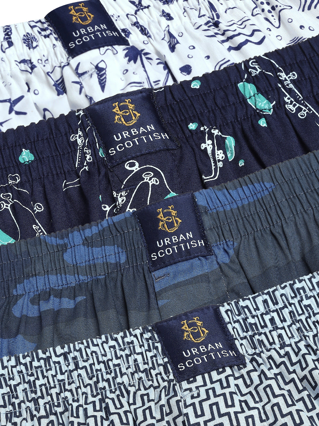 Men Pack Of 4 Printed Pure Cotton Boxers