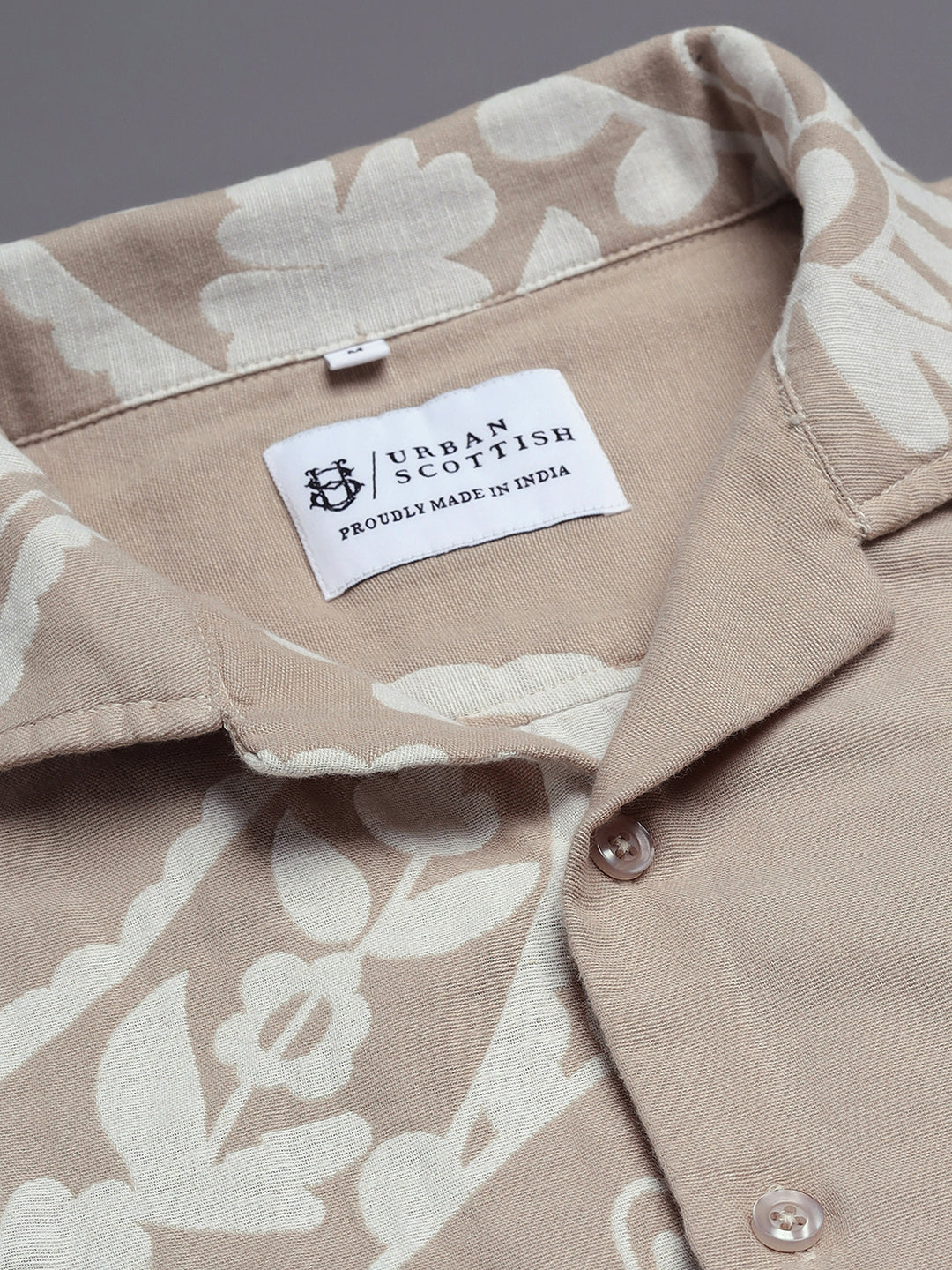 Men Cotton Linen Jacquard-Weave Relaxed Fit Resort Shirt