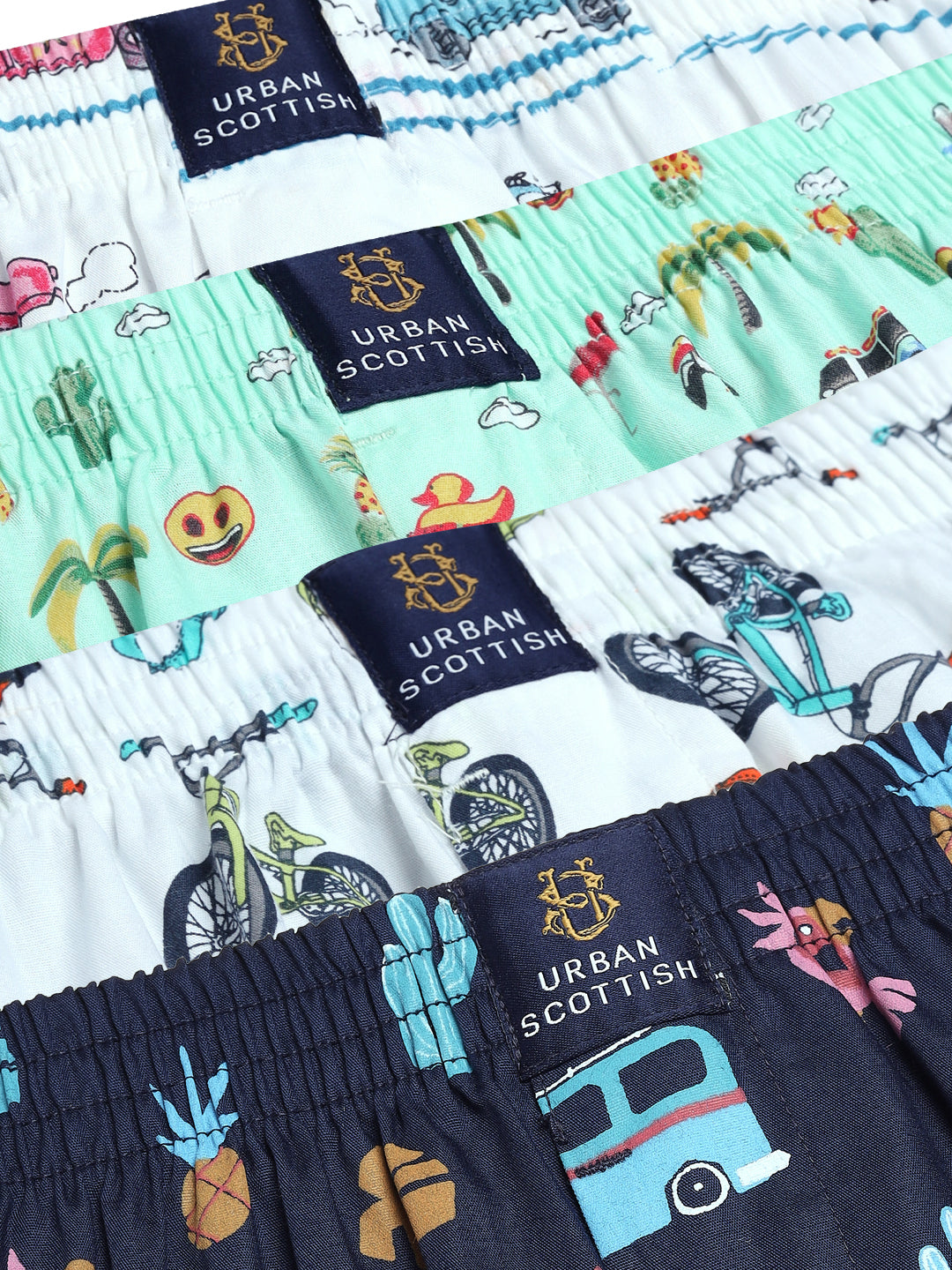 Men Pack Of 4 Printed Pure Cotton Boxers