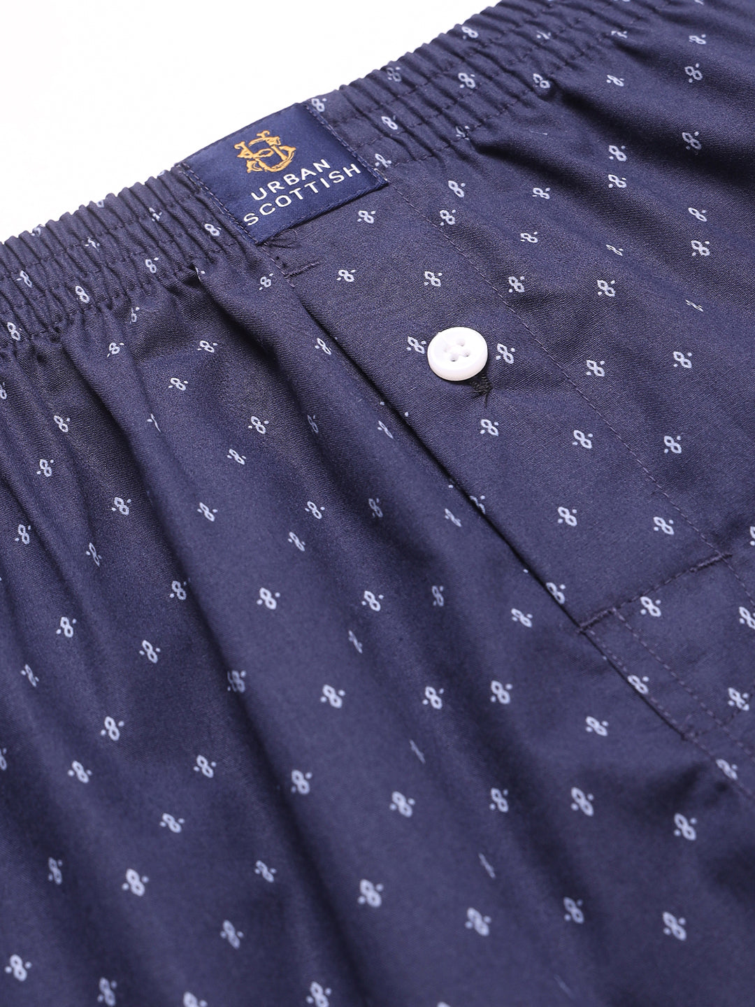 Navy Blue Men's Cotton Printed Boxer