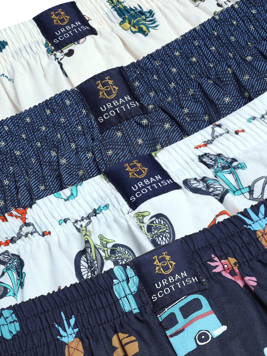 Men Pack Of 4 Printed Pure Cotton Boxers