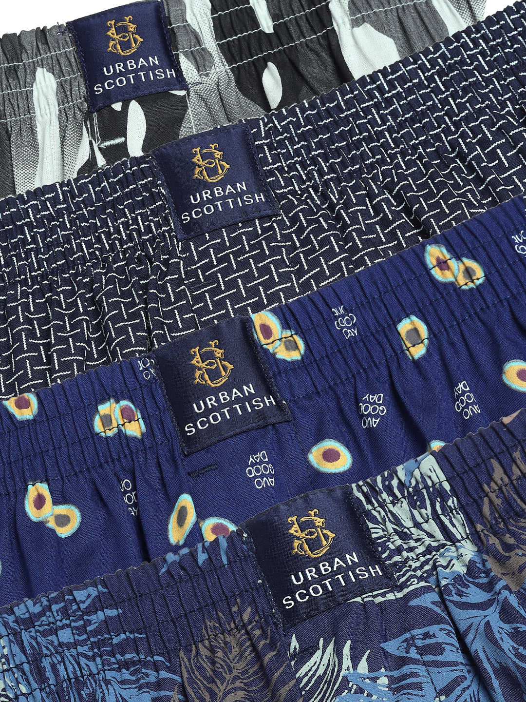 Men Pack Of 4 Printed Pure Cotton Boxers