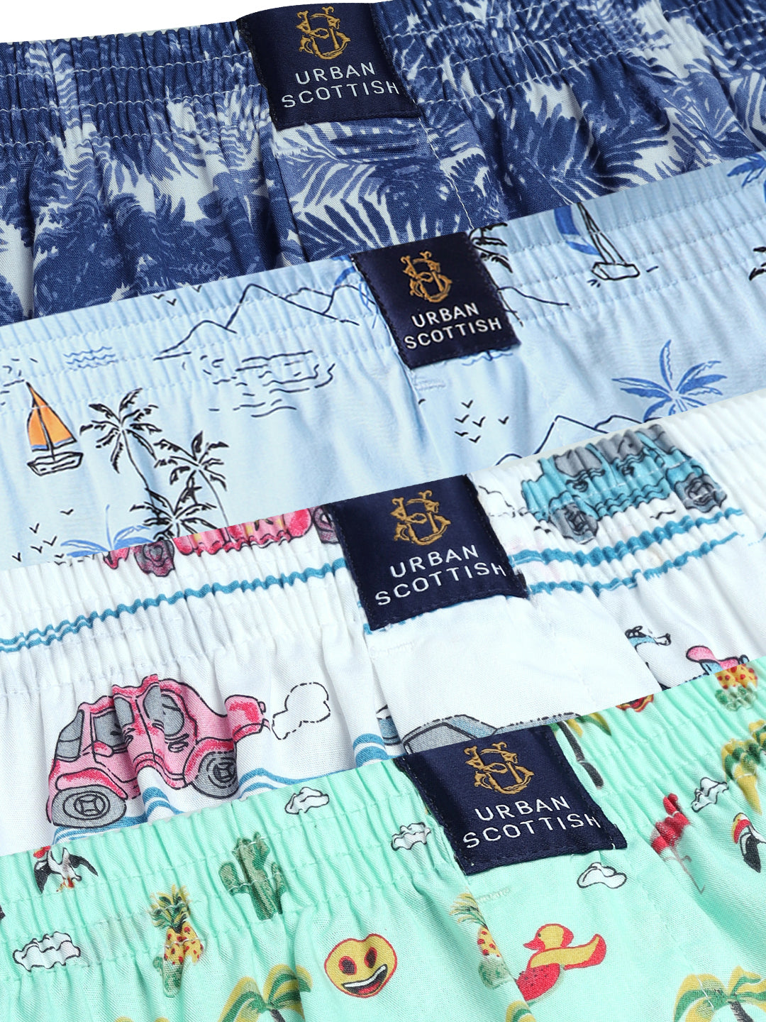 Men Pack Of 4 Printed Pure Cotton Boxers