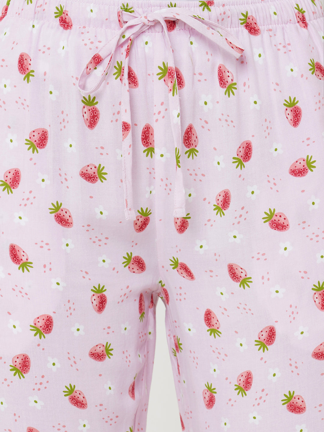 Women's Printed, Pink, Viscose, Regular Fit, Elasticated, Waistband, Pyjama  With Side Pockets