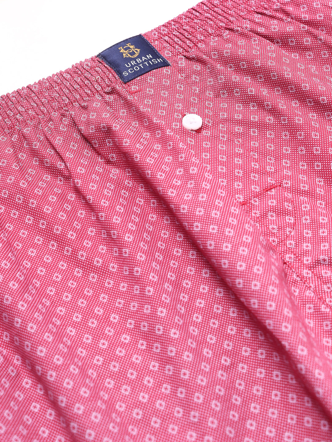 Maroon Men's Cotton Printed Boxer