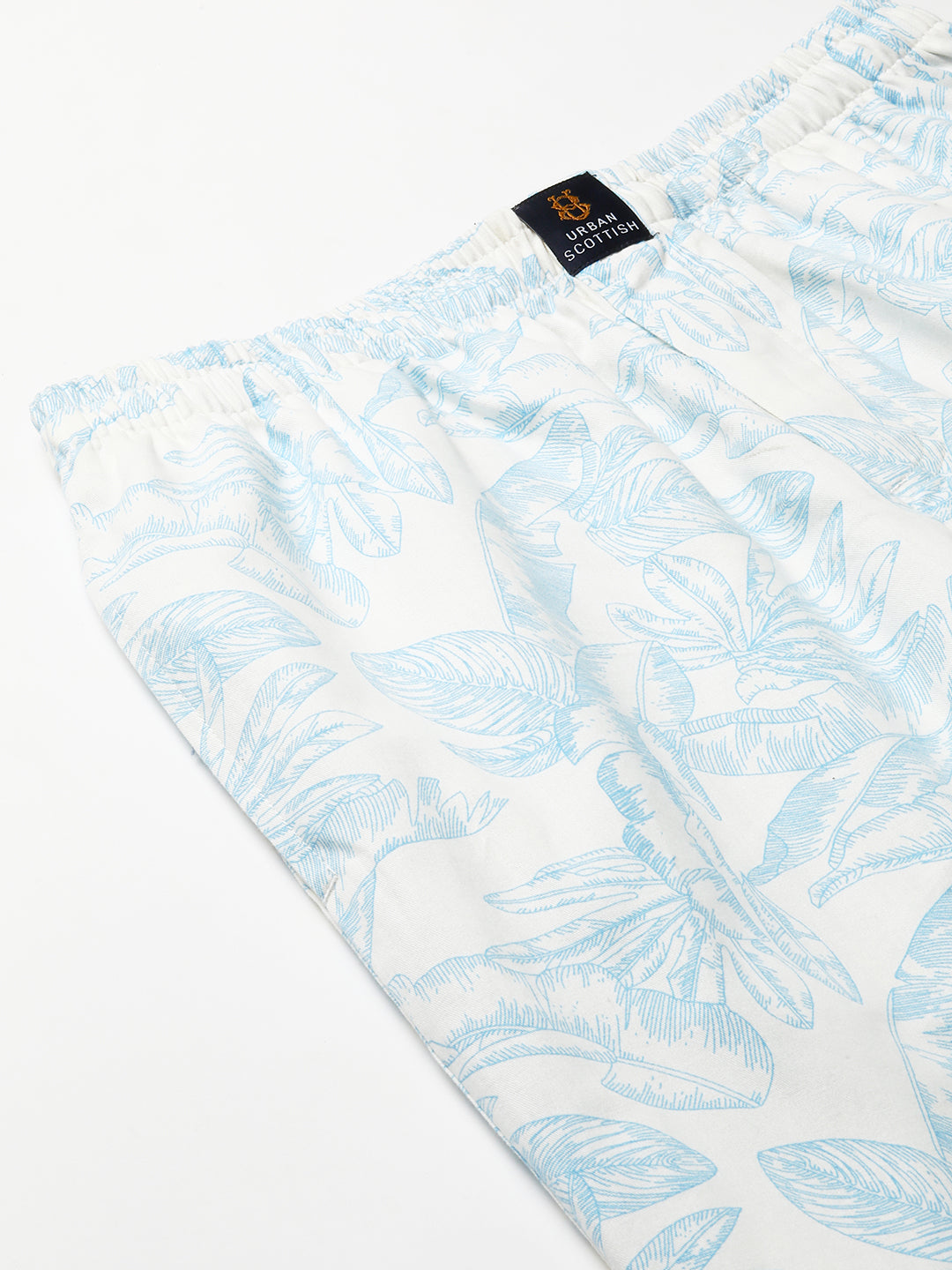 Men's Printed, Blue, Cotton, Regular Fit, Elasticated, Waistband, Pyjama  With Side Pockets