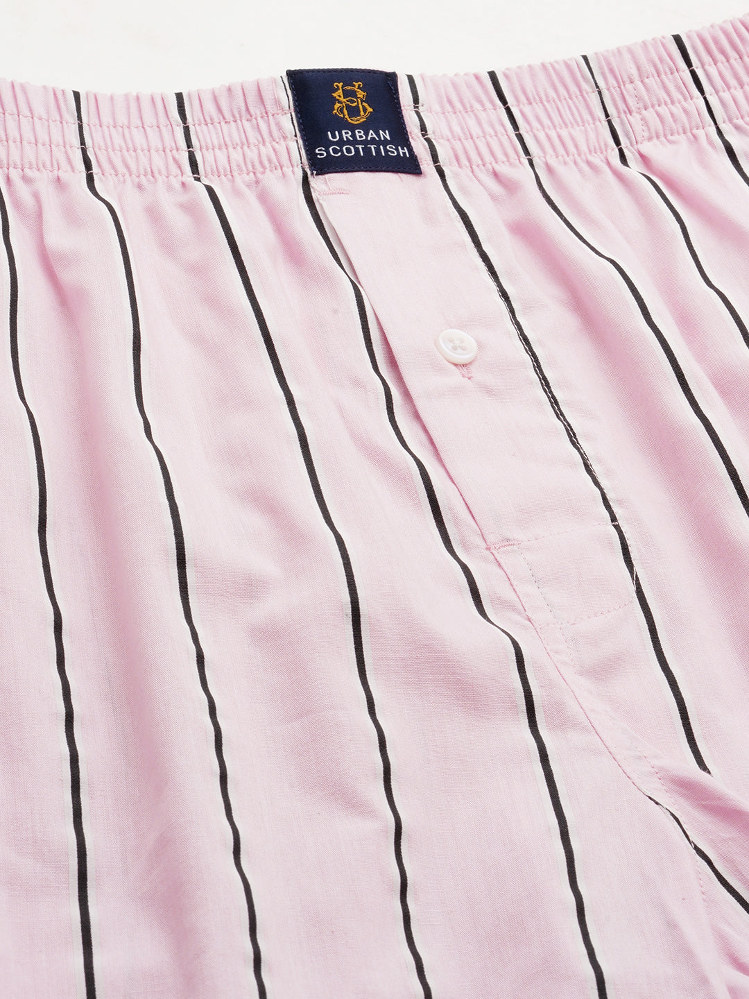 Men's Pink, 100% Cotton, Printed, Regular Fit, Inner Elastic, Mid-Rise, Boxers