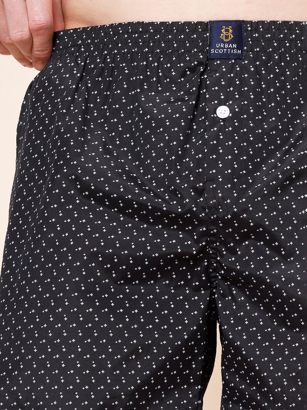 Men’s 100% Cotton Printed Boxers Shorts With Side Pockets (Pack of 2)