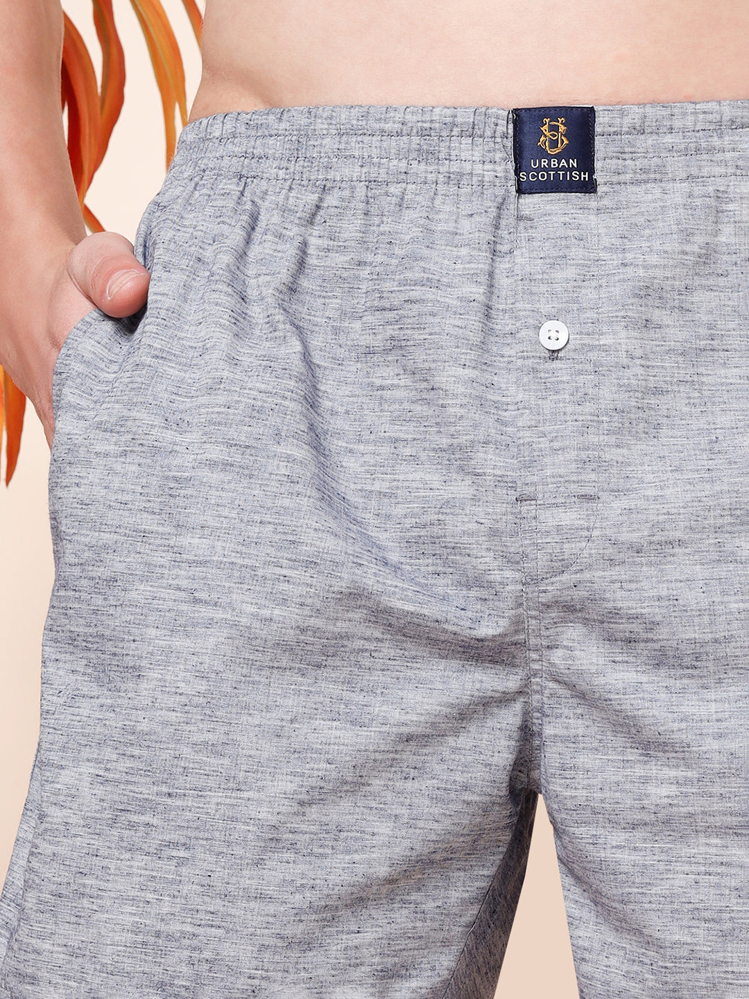 Men’s 100% Cotton Printed Boxers Shorts With Side Pockets (Pack of 2)