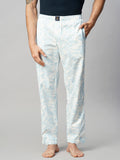 Men's Printed, Blue, Cotton, Regular Fit, Elasticated, Waistband, Pyjama  With Side Pockets