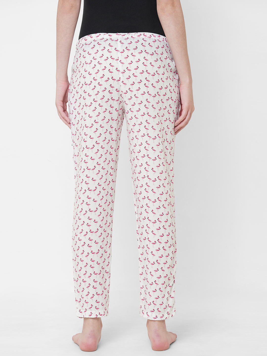 Women's Printed, Pink, Viscose, Regular Fit, Elasticated, Waistband, Pyjama  With Side Pockets