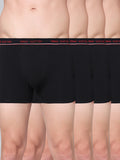 Men's Solid Cotton Stretch Trunks (Pack of 4)