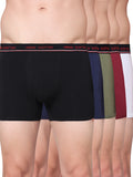 Men's Solid Cotton Stretch Trunks (Pack of 5)