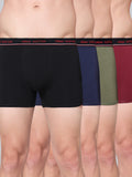 Men's Solid Cotton Stretch Trunks (Pack of 4)