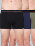 Men's Solid Cotton Stretch Trunks (Pack of 3)