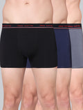 Men's Solid Cotton Stretch Trunks (Pack of 3)