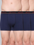 Men's Solid Cotton Stretch Trunks (Pack of 3)