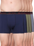 Men's Solid Cotton Stretch Trunks (Pack of 5)