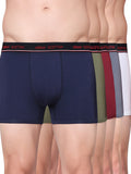 Men's Solid Cotton Stretch Trunks (Pack of 5)
