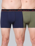 Men's Solid Cotton Stretch Trunks (Pack of 2)