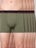 Men's Solid Cotton Stretch Trunks (Pack of 5)