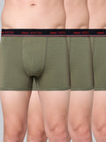 Men's Solid Cotton Stretch Trunks (Pack of 3)