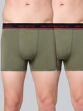 Men's Solid Cotton Stretch Trunks (Pack of 2)