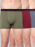 Men's Solid Cotton Stretch Trunks (Pack of 3)
