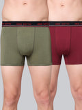 Men's Solid Cotton Stretch Trunks (Pack of 2)