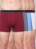 Men's Solid Cotton Stretch Trunks (Pack of 4)