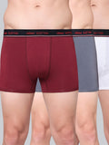 Men's Solid Cotton Stretch Trunks (Pack of 3)