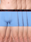 Men's Solid Cotton Stretch Trunks (Pack of 4)