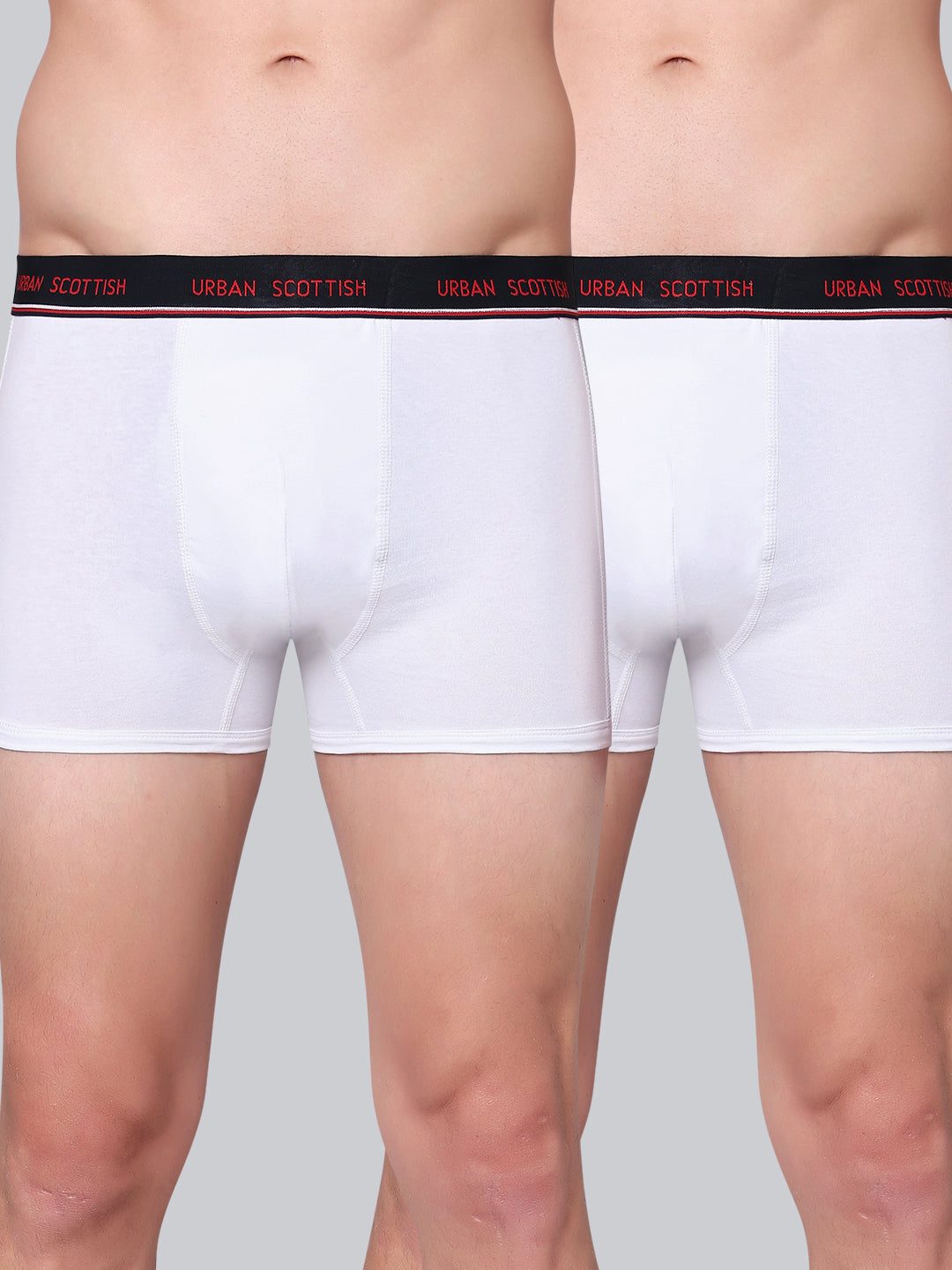 Men's Solid Cotton Stretch Trunks (Pack of 2)