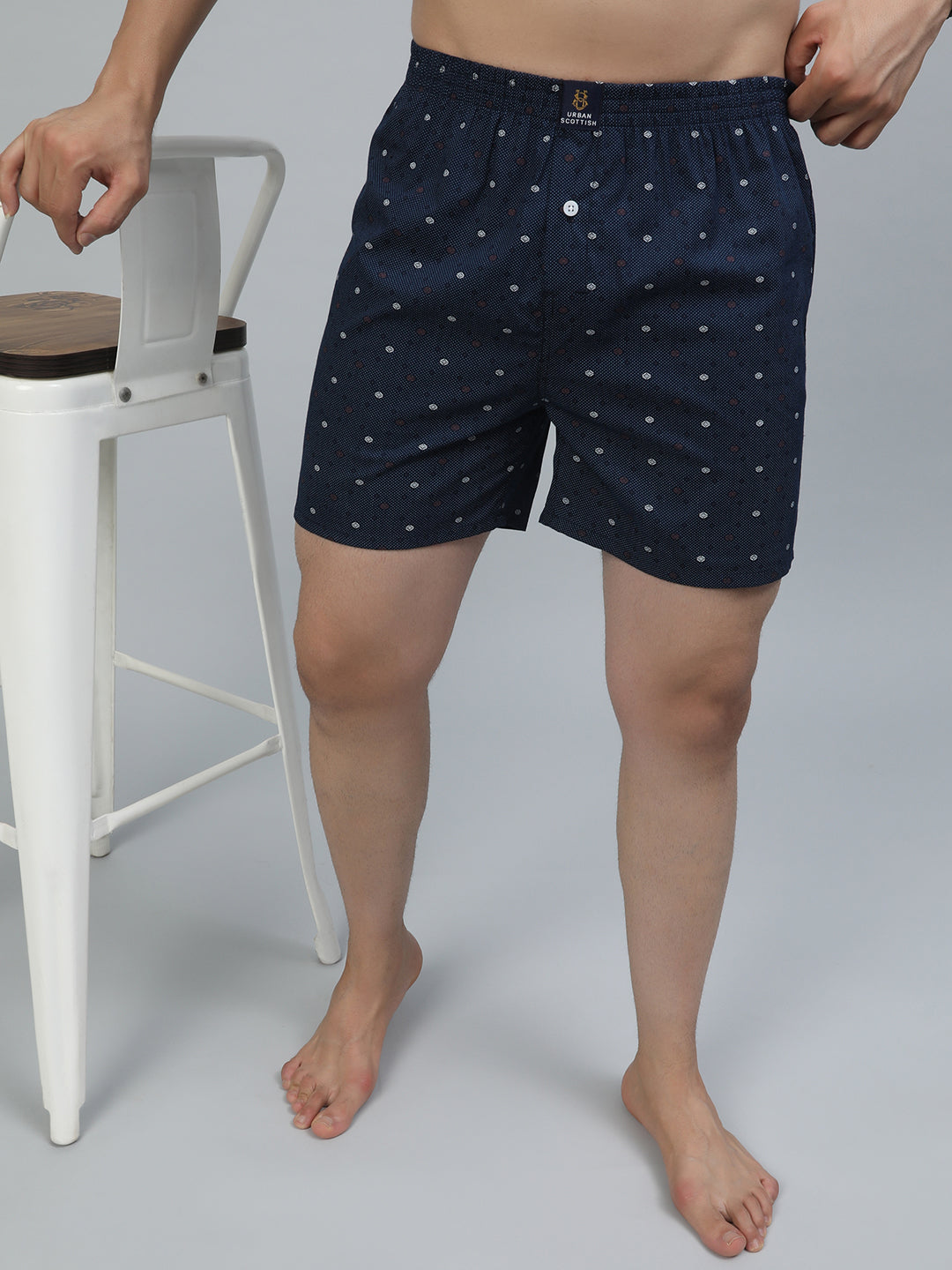 Men's Multicolor, 100% Cotton, printed, Regular Fit,  Inner Elastic, Mid-Rise, Boxers- Pack of 4